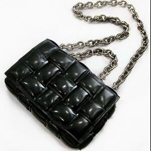 Black Cassette Woven bag